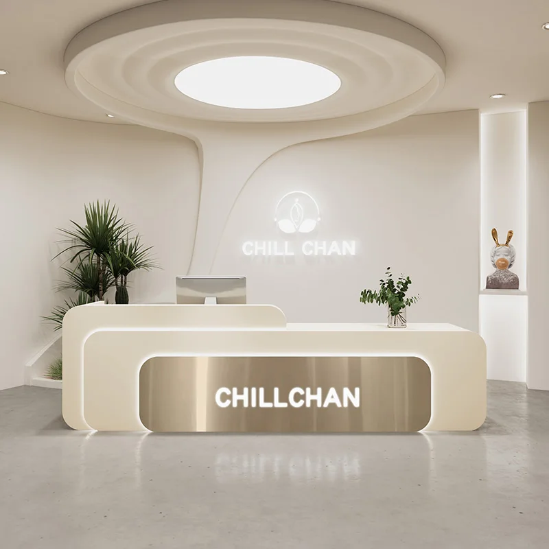 Home Office Tienda - l shaped white reception desks salon