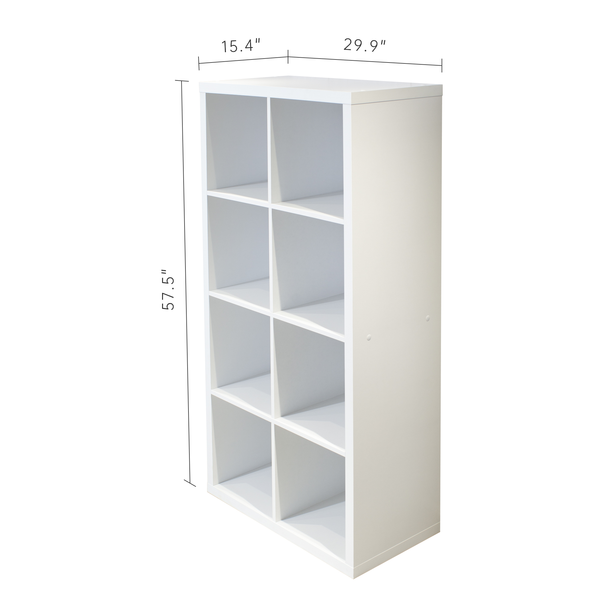 Bookcase Wood Shelf - 8-Cube Organizer Storage with Opened Back