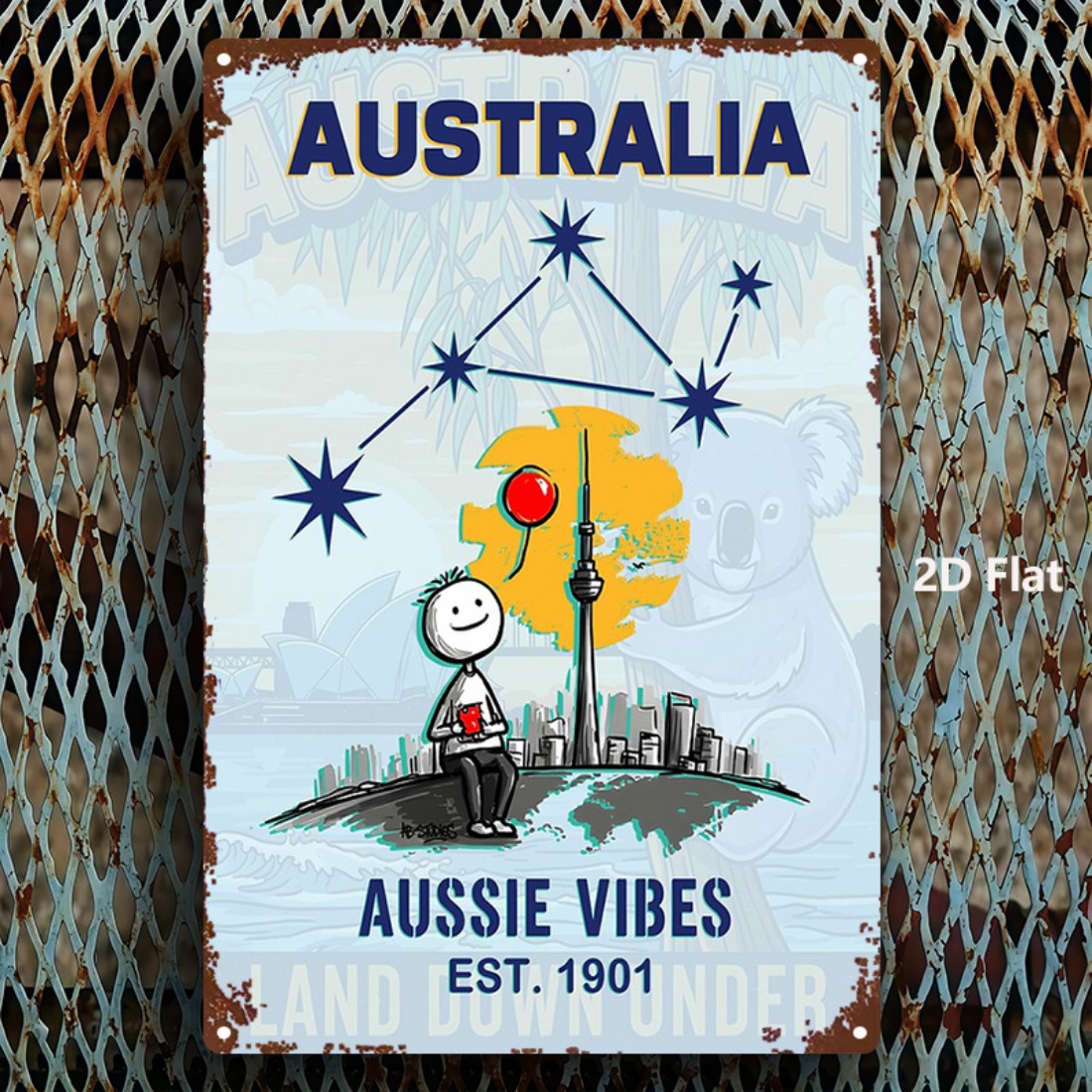 Home Office Australia - Metal Sign 2D Flat 1pc Australia