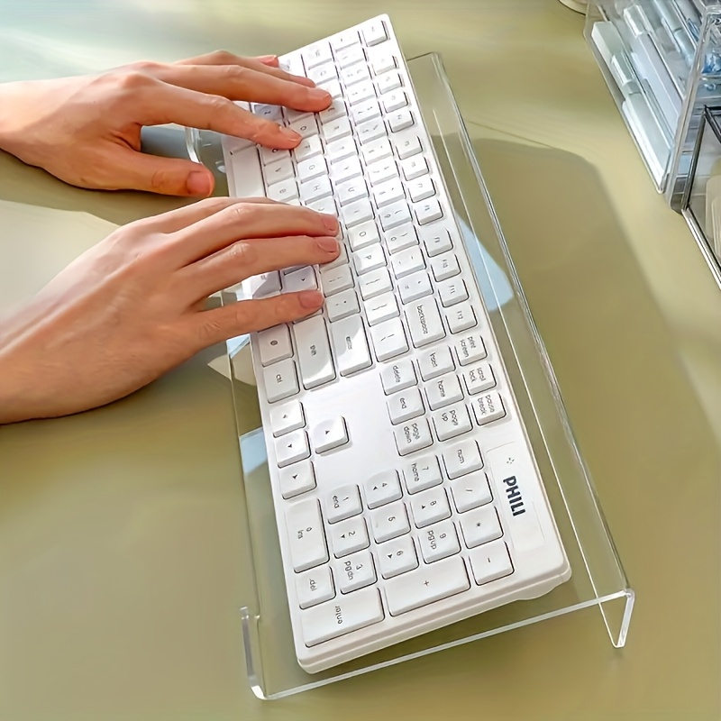 Home Office Work - Acrylic keyboard stand, transparent desktop organizer,