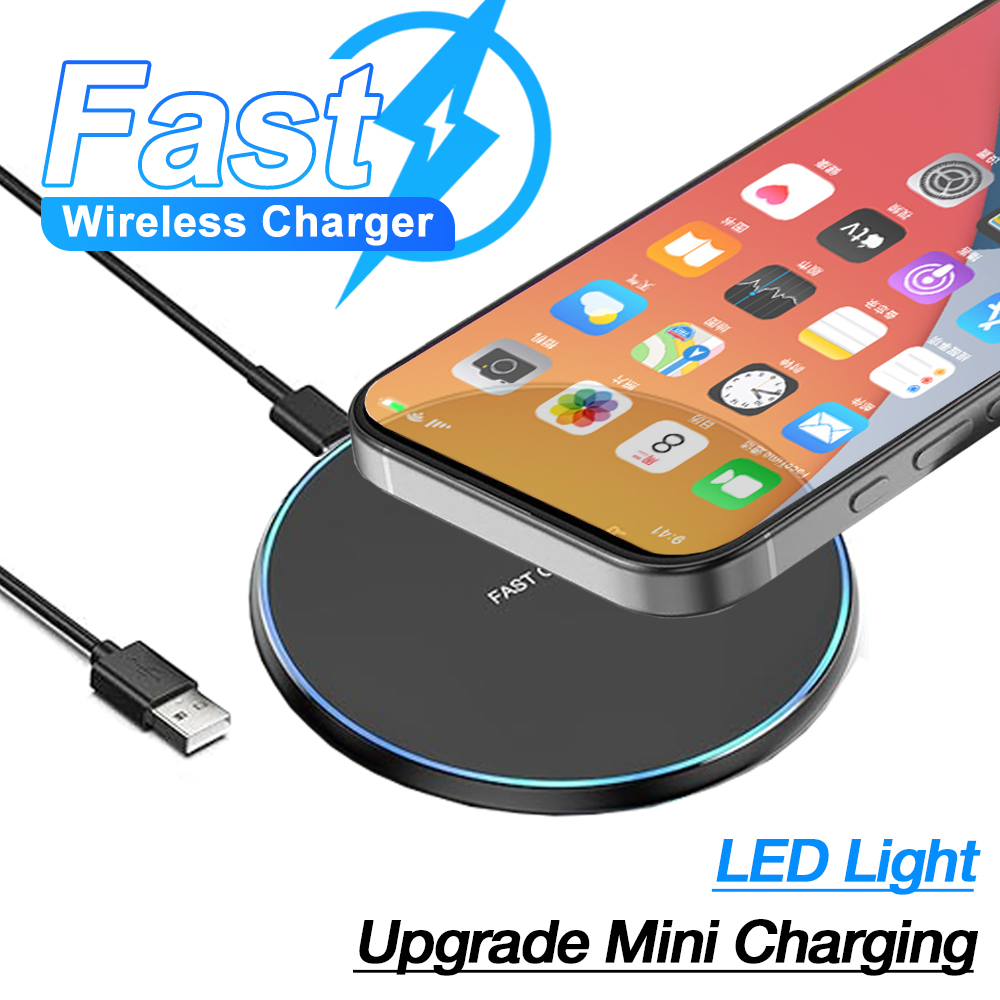Desk Charging Station - Desktop Mini Wireless Charger Pad LED