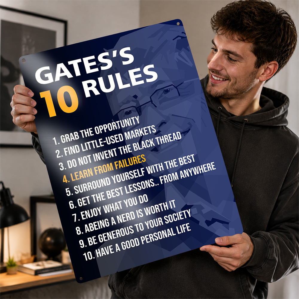 Home Office Quotes - Bill Gates Rules Poster Quote Wall