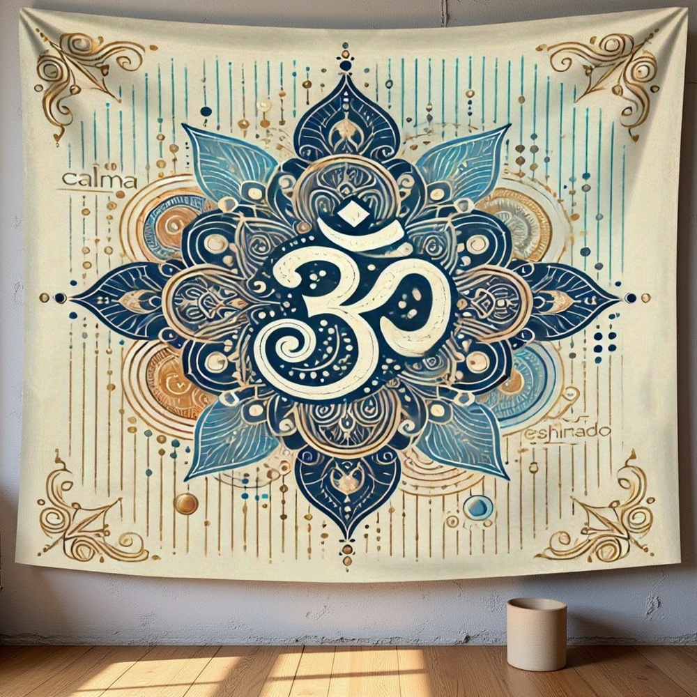 Home Office Backdrop - 1PC Mandala And Om Symbol Printed