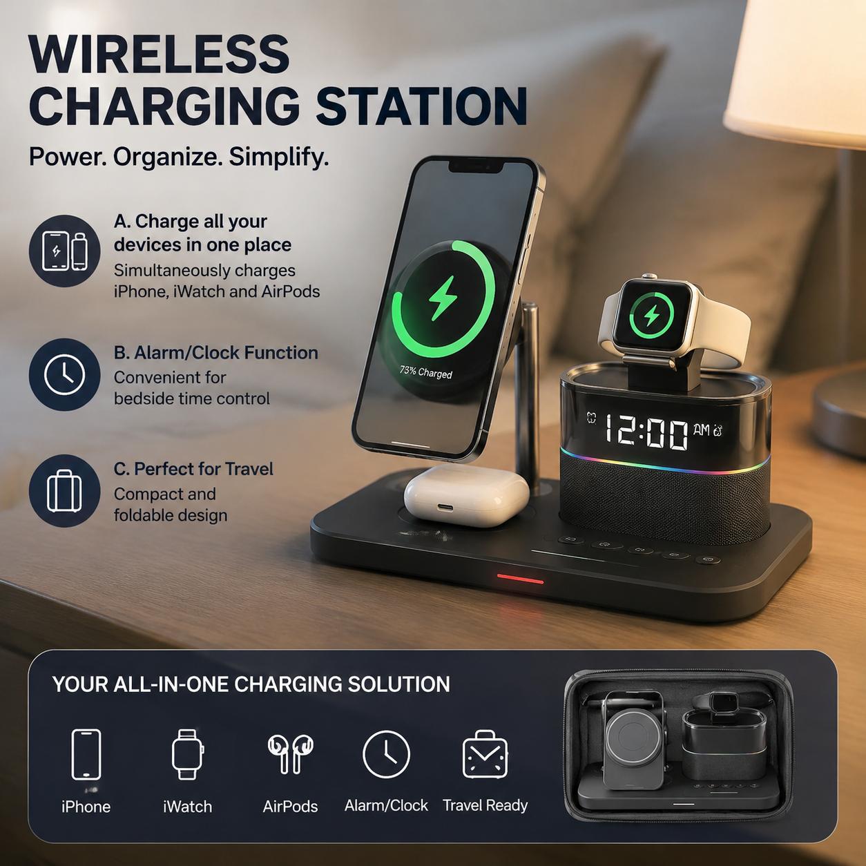 Magnetic Wireless Charging Sta - Desk Charging Station recension och pris