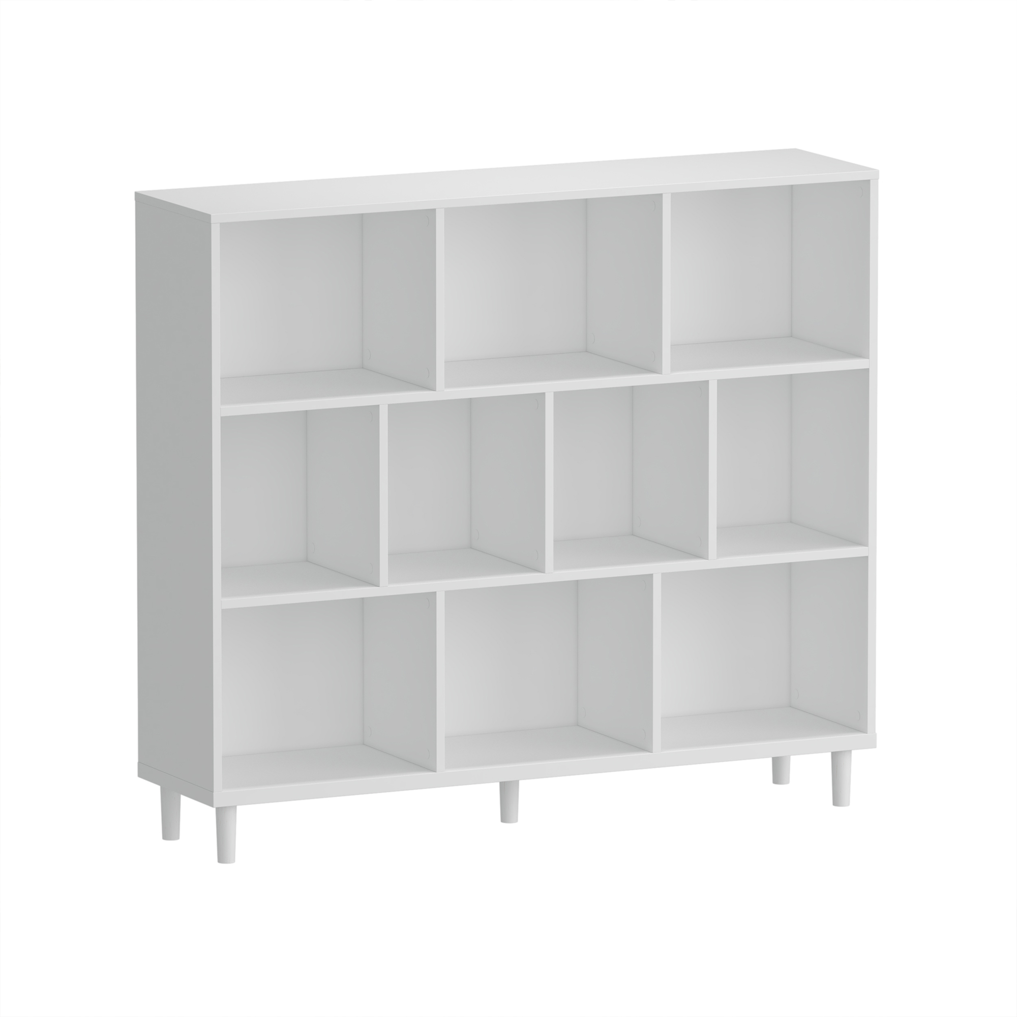 10-Cube Open Bookshelf White 3 - Bookcase Wood Shelf recension och pris