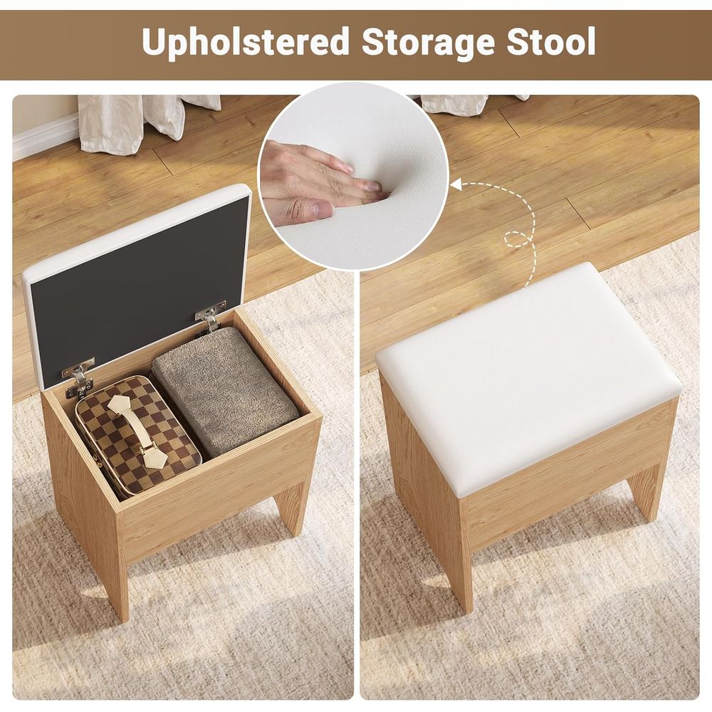 BTHST Vanity Desk with Lights  - Desk Charging Station recension och pris