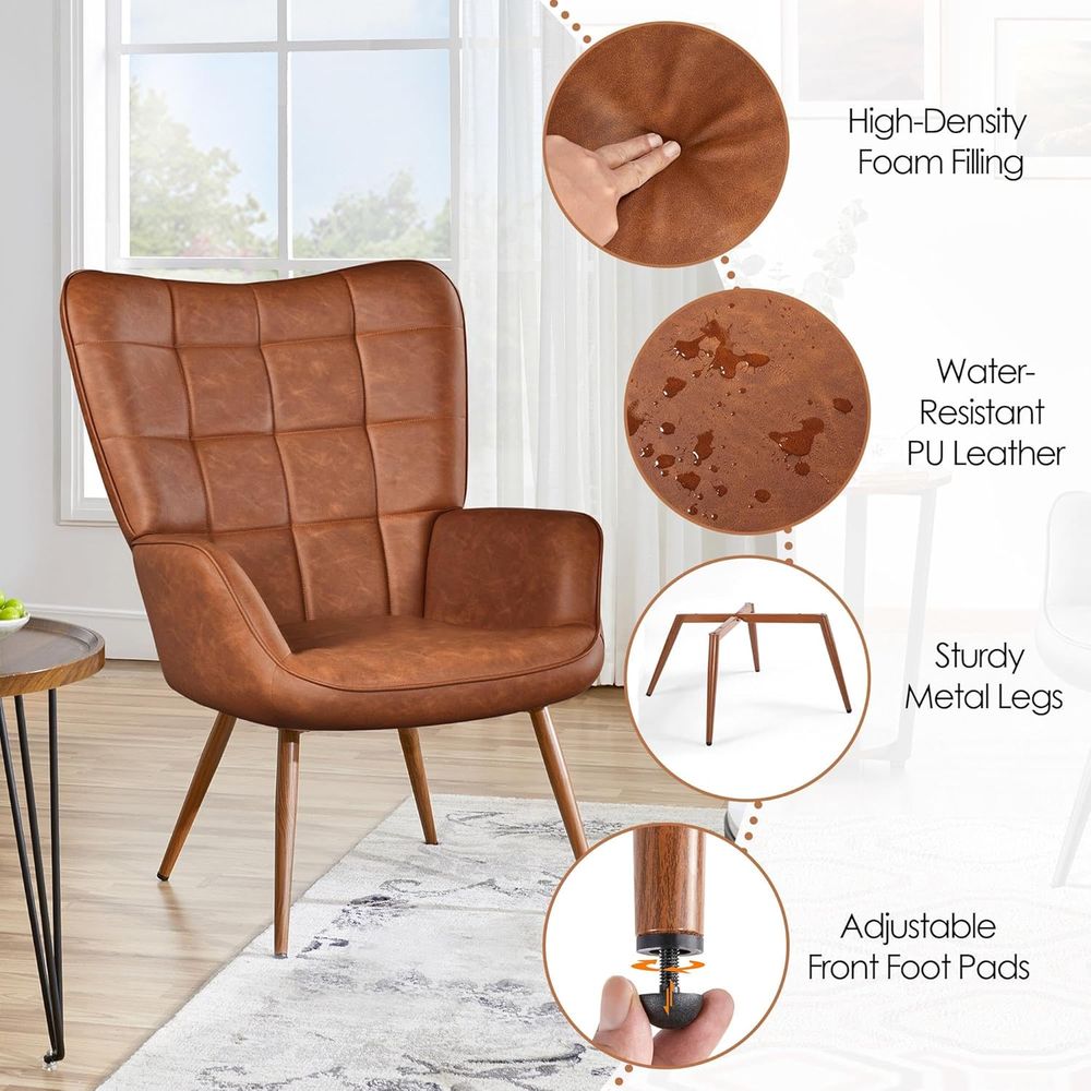Accent Chairs, Large PU Leathe - Home Office In Living Room recension och pris