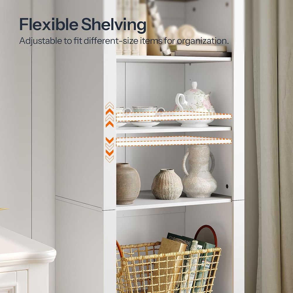 6-Tier Arched Wooden Bookcase  - Bookcase Wood Shelf recension och pris