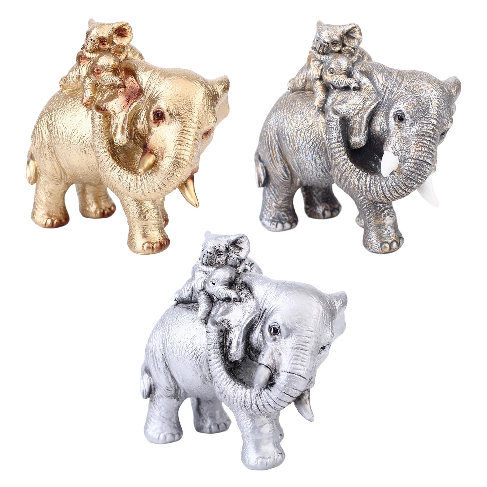 Elephant Mother and Child Stat - Home Office With Bookshelves recension och pris