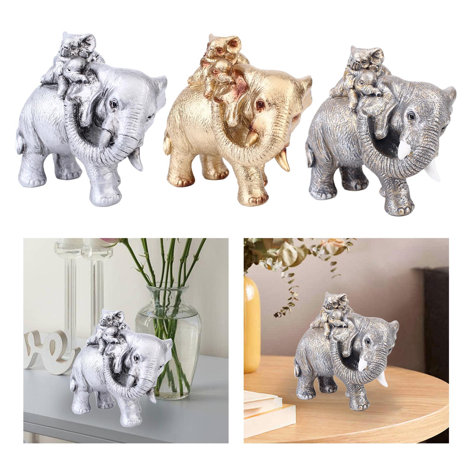 Elephant Mother and Child Stat - Home Office With Bookshelves recension och pris