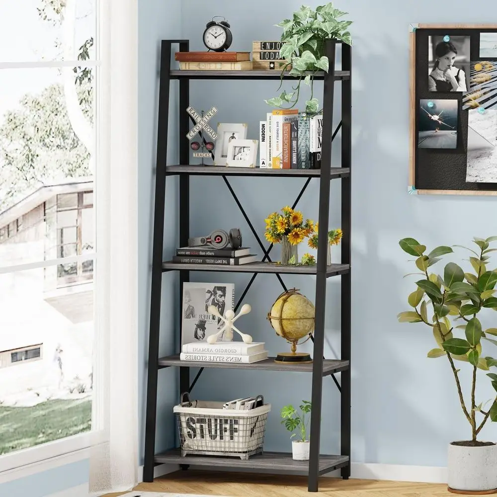 5-Tier Ladder Bookshelf, Indus - Home Office With Bookshelves recension och pris