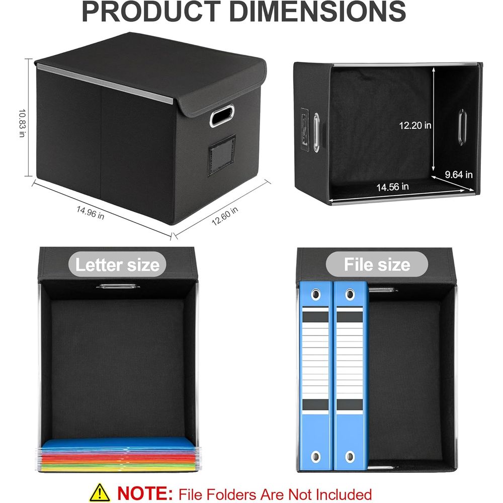 Collapsible File Box with Lid  - Home Office Box recension och pris