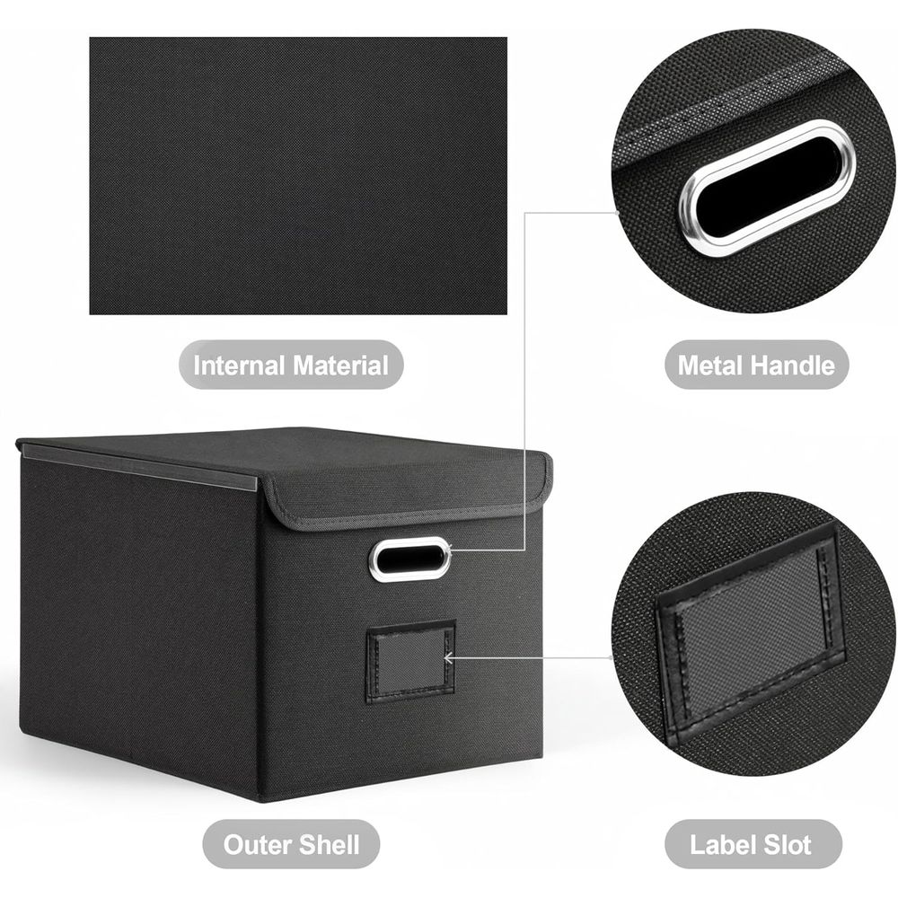 Collapsible File Box with Lid  - Home Office Box recension och pris