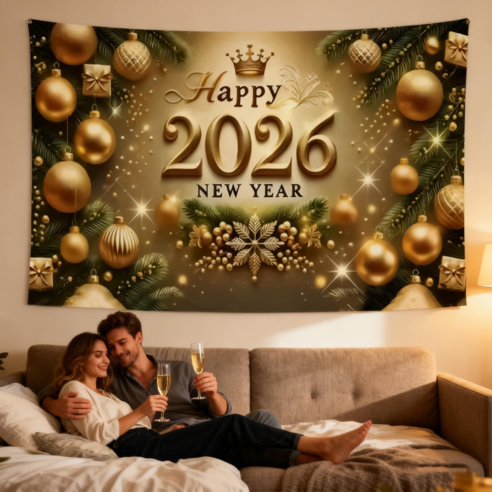 Happy New Year Banner 7x5 Ft G - Home Office Backdrop recension och pris
