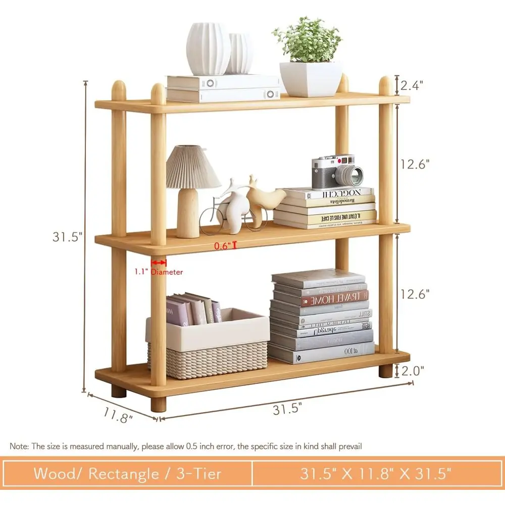 3-Tier Wooden Bookshelf - Open - Home Office With Bookshelves recension och pris