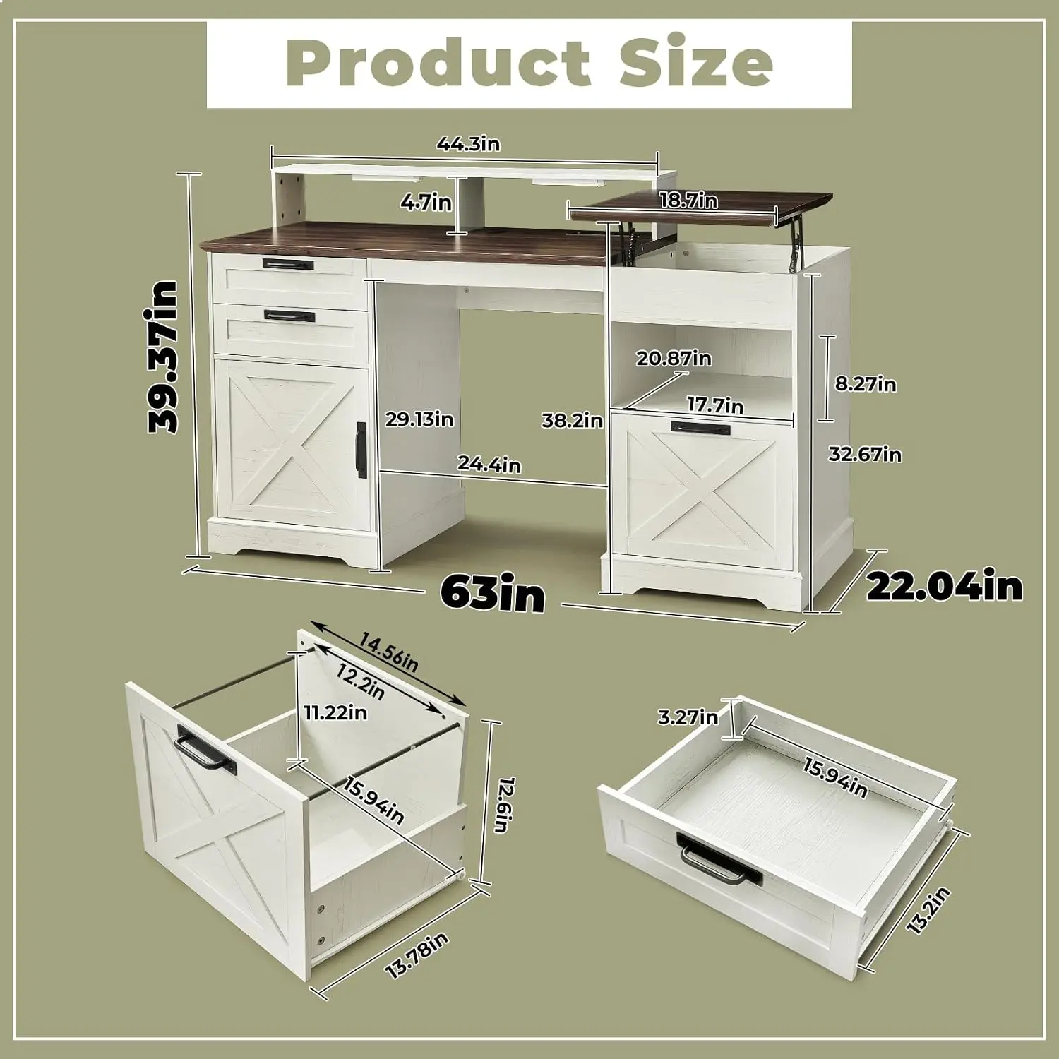 Executive Desk with Lift Top,  - Desk Charging Station recension och pris