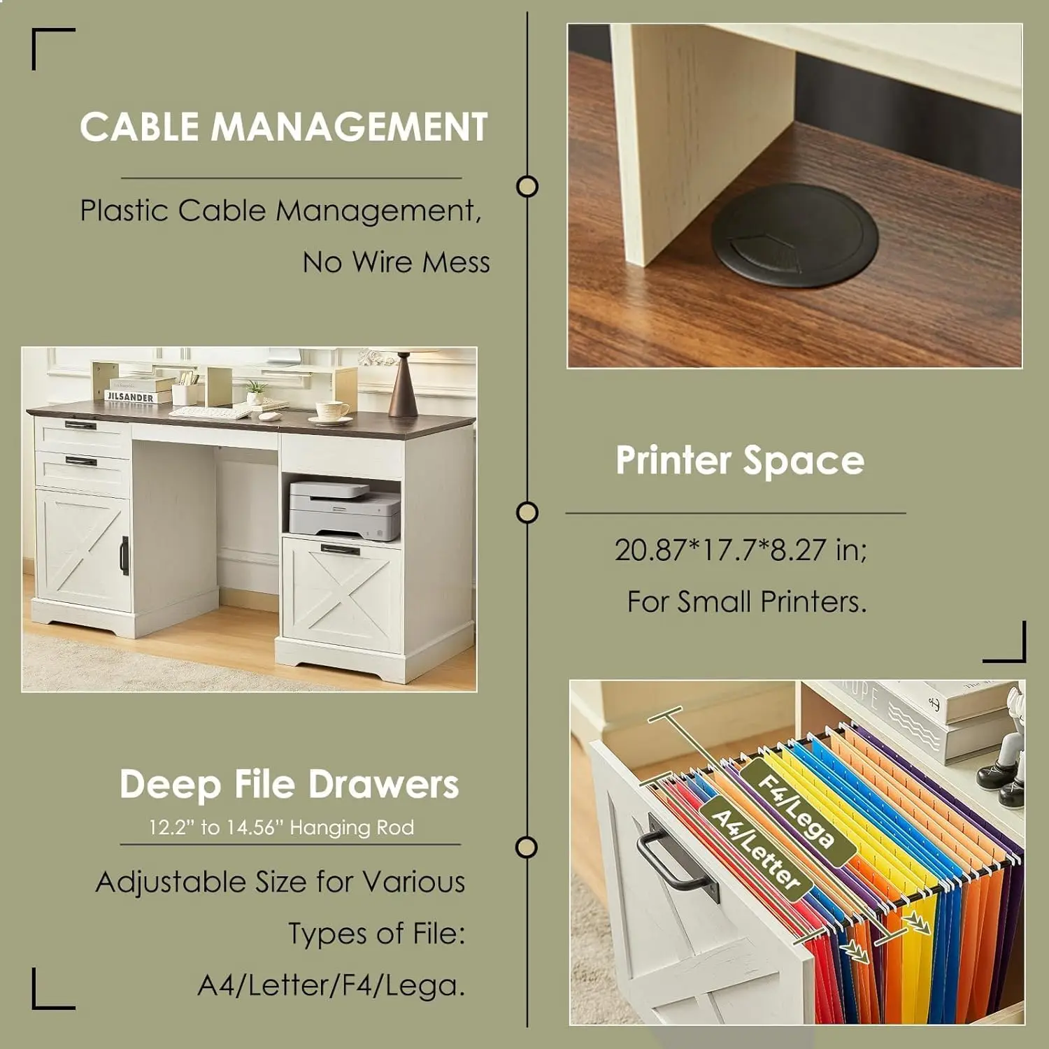 Executive Desk with Lift Top,  - Desk Charging Station recension och pris