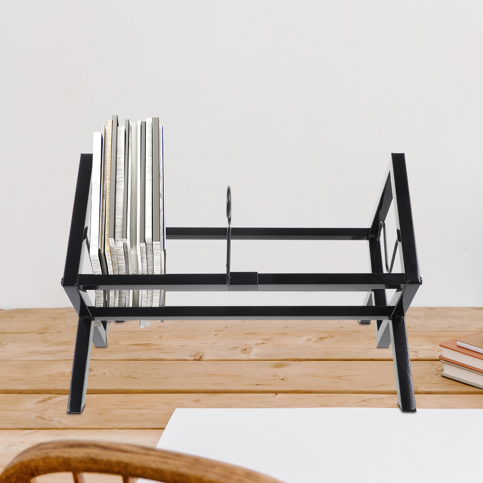 Vinyl Record Storage Rack Desk - Home Office With Bookshelves recension och pris