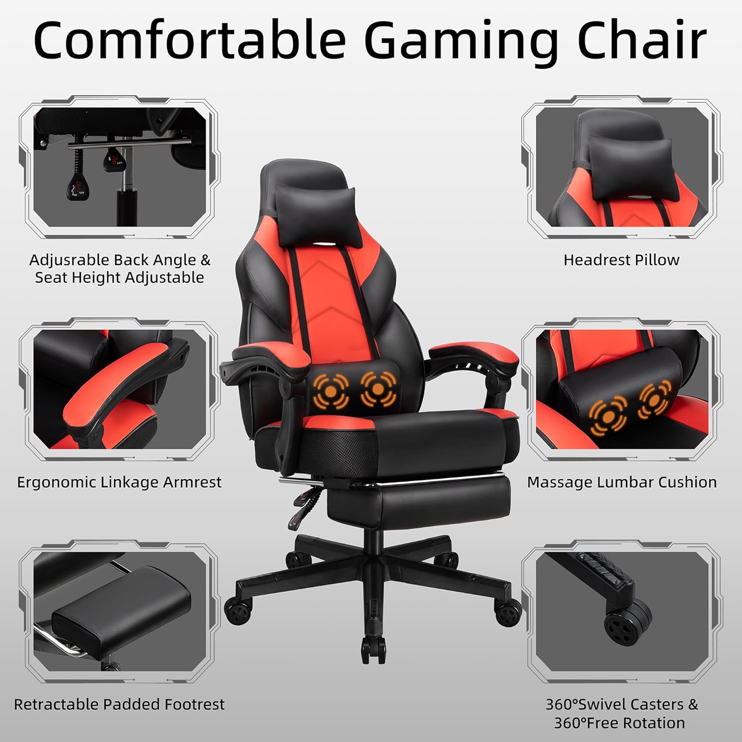 Gaming Chair with Footrest, Ma - Home Office Design recension och pris