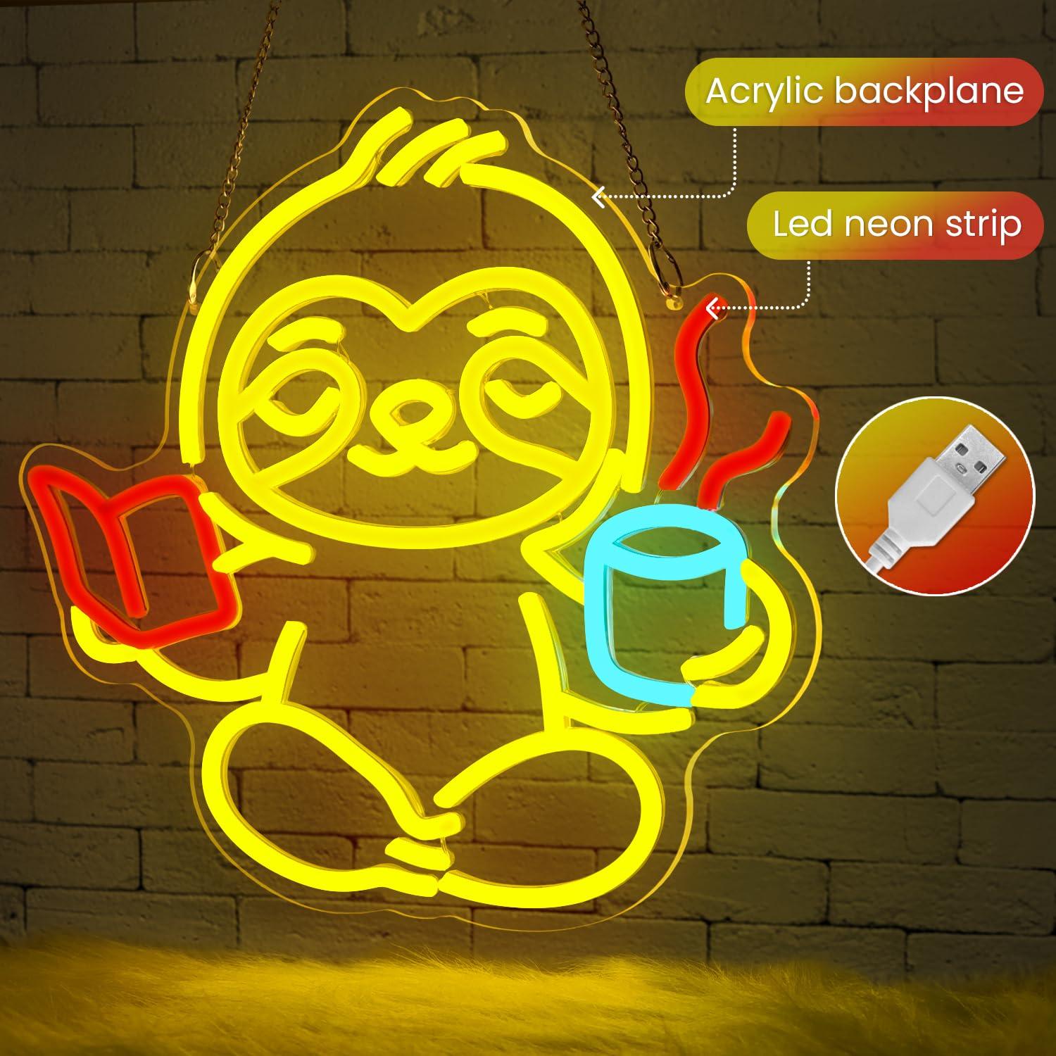 Sloth Neon Sign USB Dimmable L - Home Office In Living Room recension och pris