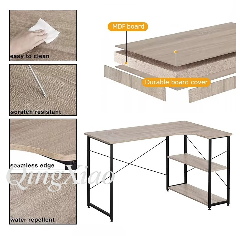 L Shaped Corner Desk With Book - Home Office With Bookshelves recension och pris