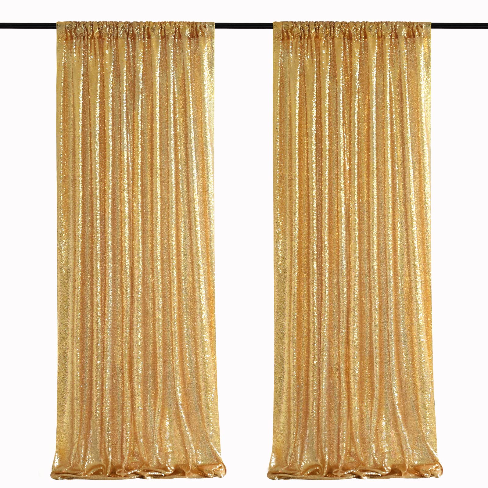 2PCS Gold Sequin Party Backdro - Home Office Backdrop recension och pris
