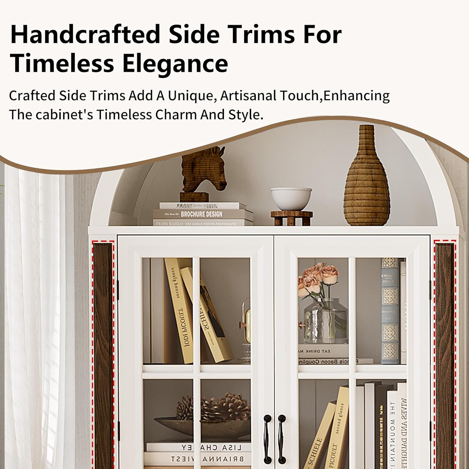 71” Handcrafted Arched Bookcas - Home Office Free recension och pris
