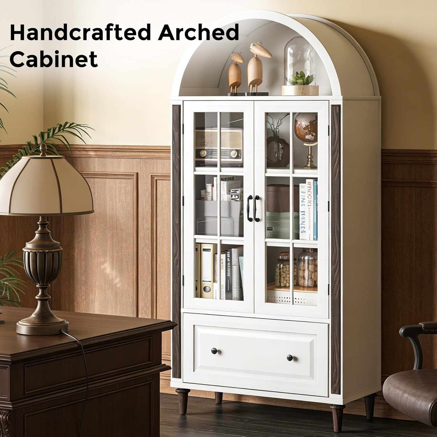 71” Handcrafted Arched Bookcas - Home Office Free recension och pris