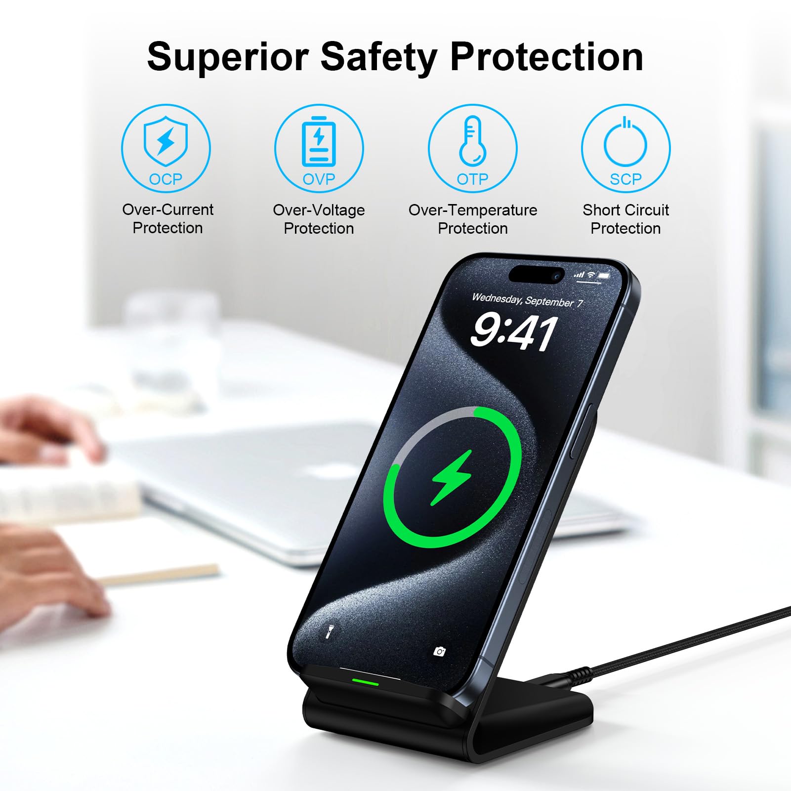 15W Wireless Charger Phone Hol - Desk Charging Station recension och pris