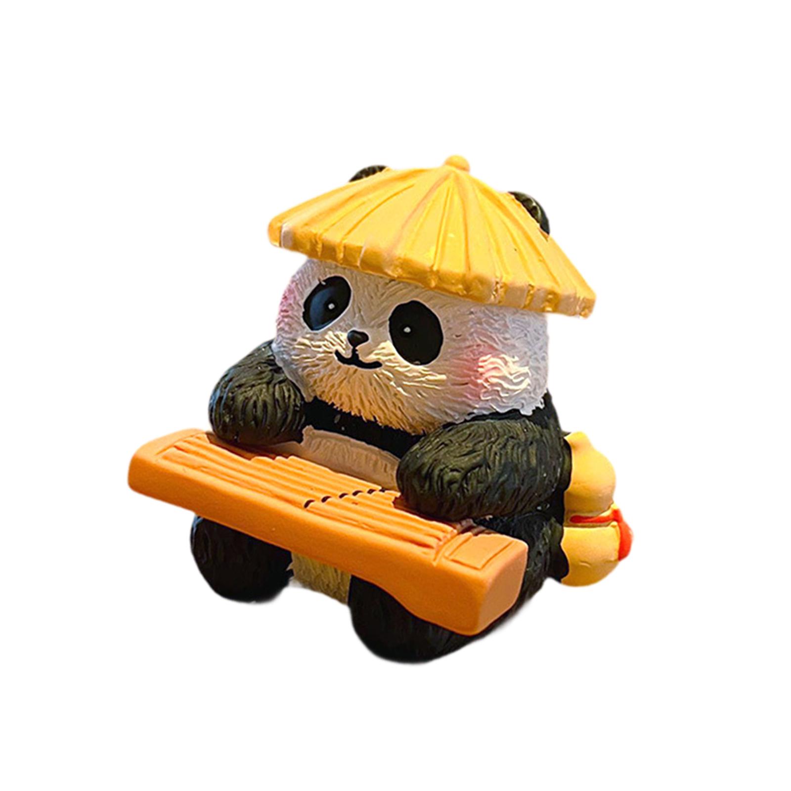 Panda Figurine Animal Sculptur - Home Office With Bookshelves recension och pris