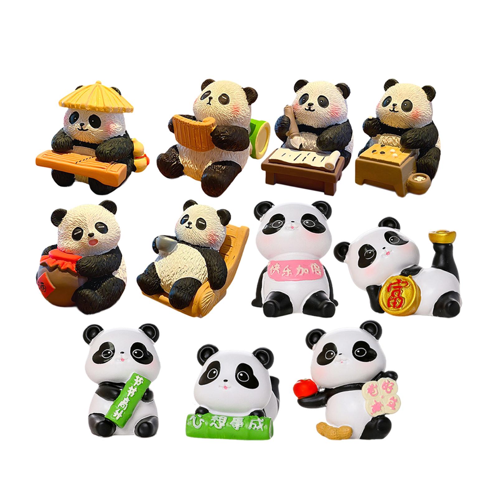 Panda Figurine Animal Sculptur - Home Office With Bookshelves recension och pris