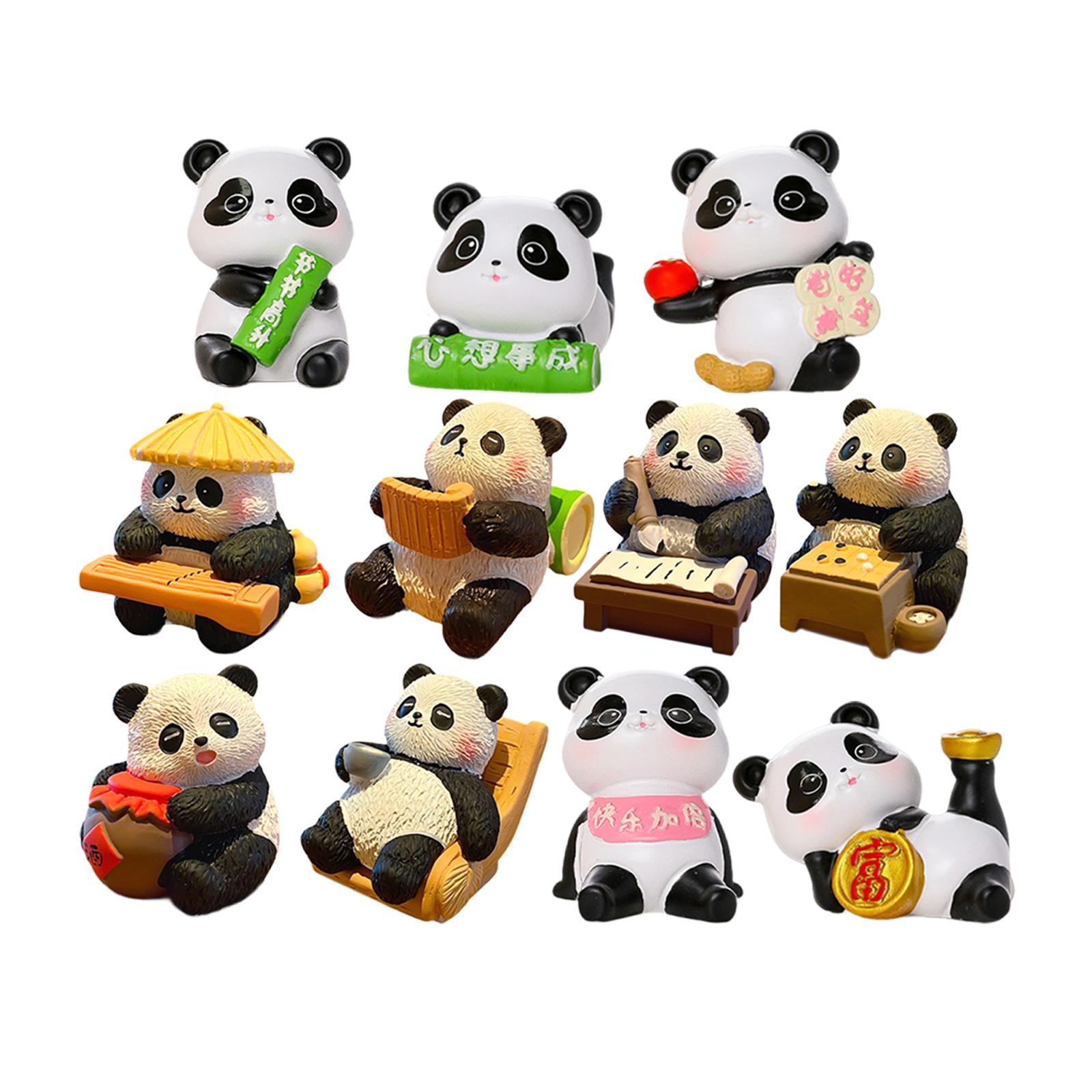 Panda Figurine Animal Sculptur - Home Office With Bookshelves recension och pris