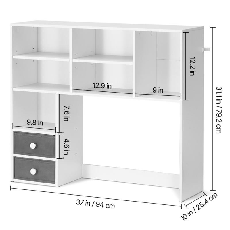 Desktop Bookshelf, 3-Tier Desk - Home Office With Bookshelves recension och pris