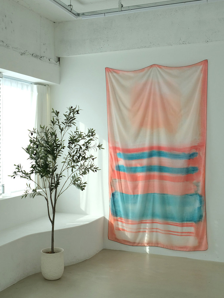 Chiffon Pink Seaside Pattern T - Home Office Backdrop recension och pris