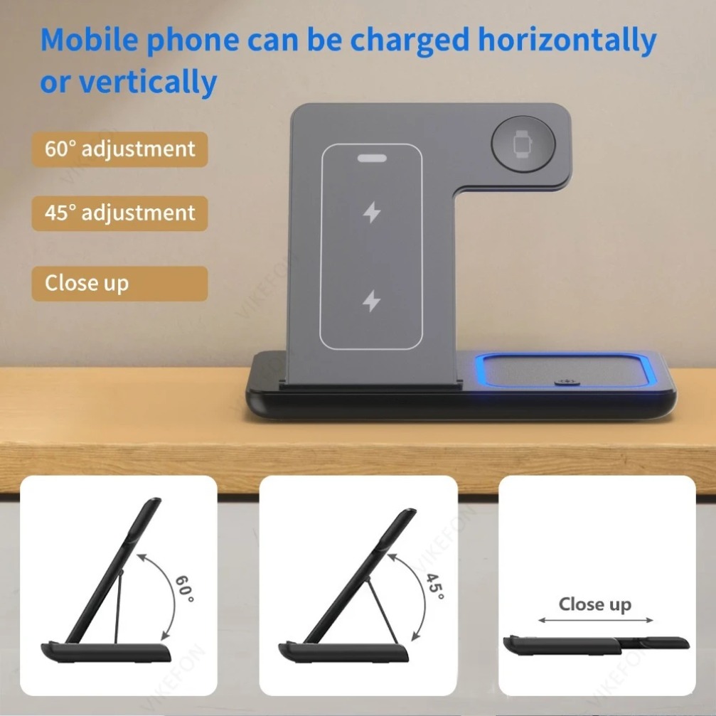 Foldable 3 in 1 Wireless Charg - Desk Charging Station recension och pris