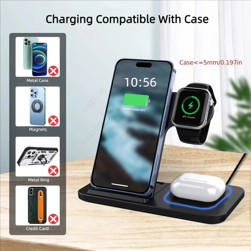 Foldable 3 in 1 Wireless Charg - Desk Charging Station recension och pris