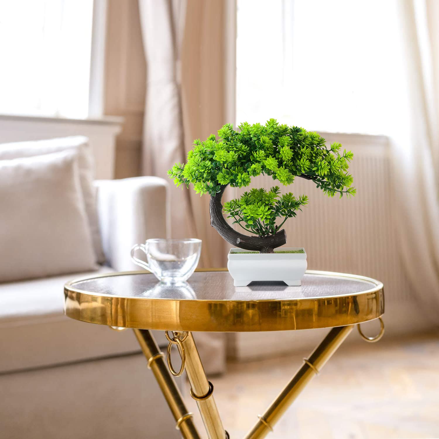 Uflower Small Artificial Plant - Home Office With Bookshelves recension och pris