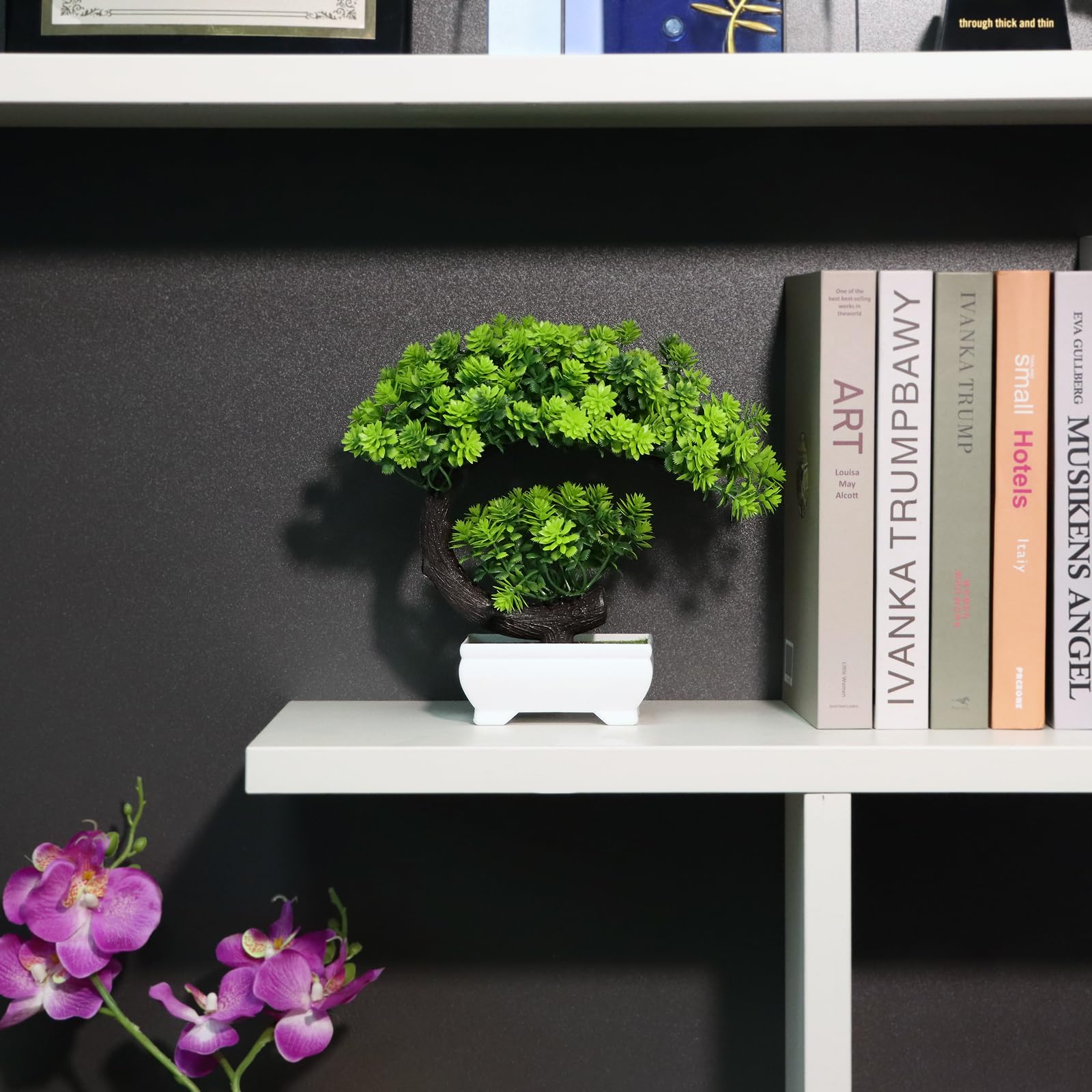 Uflower Small Artificial Plant - Home Office With Bookshelves recension och pris