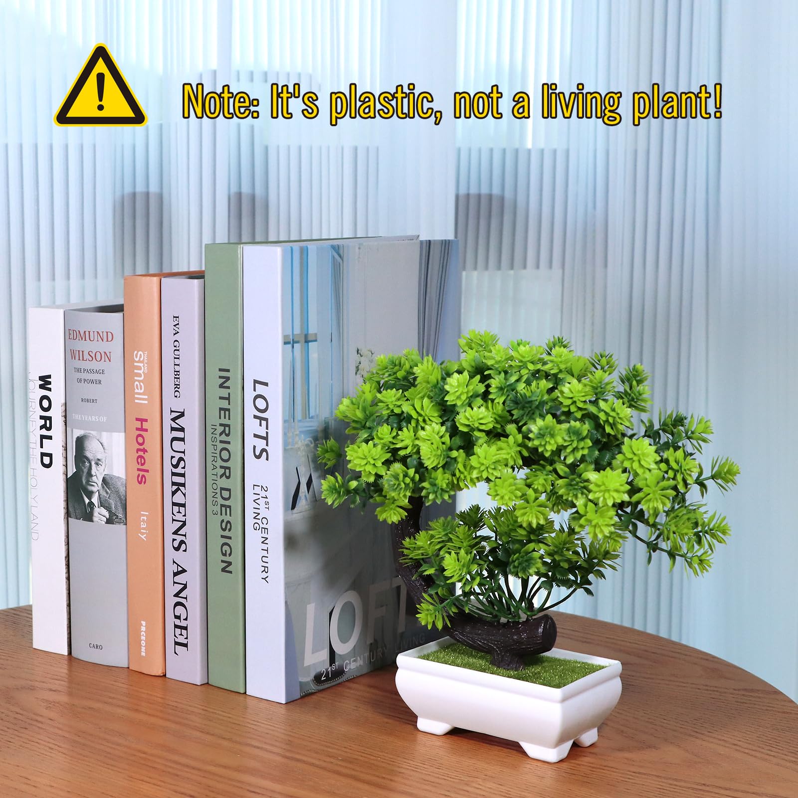 Uflower Small Artificial Plant - Home Office With Bookshelves recension och pris