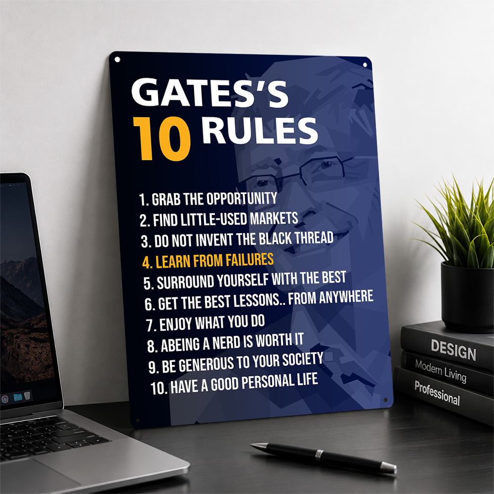 Bill Gates Rules Poster Quote  - Home Office Quotes recension och pris