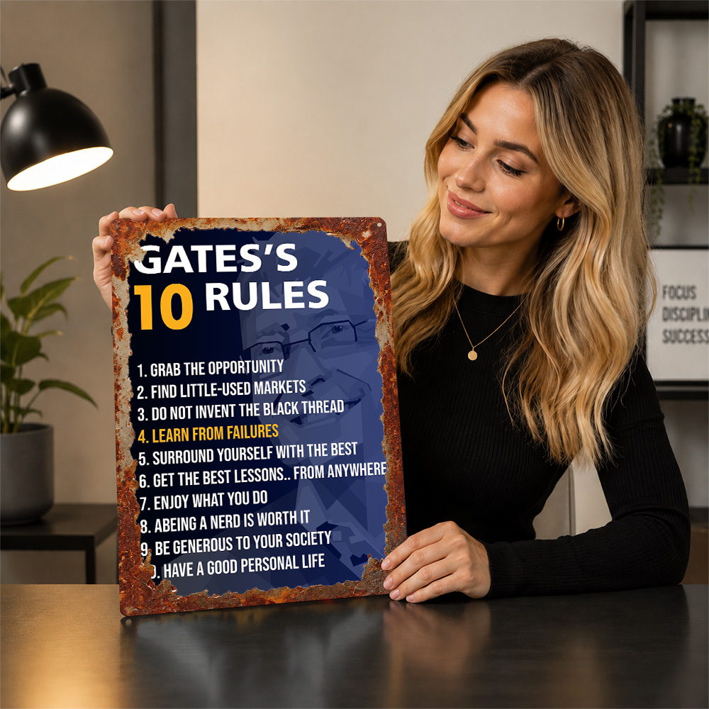 Bill Gates Rules Poster Quote  - Home Office Quotes recension och pris