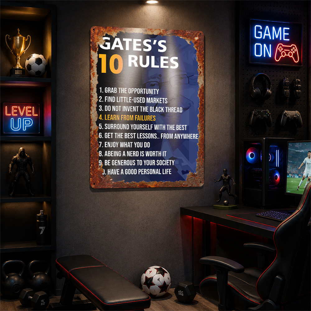 Bill Gates Rules Poster Quote  - Home Office Quotes recension och pris