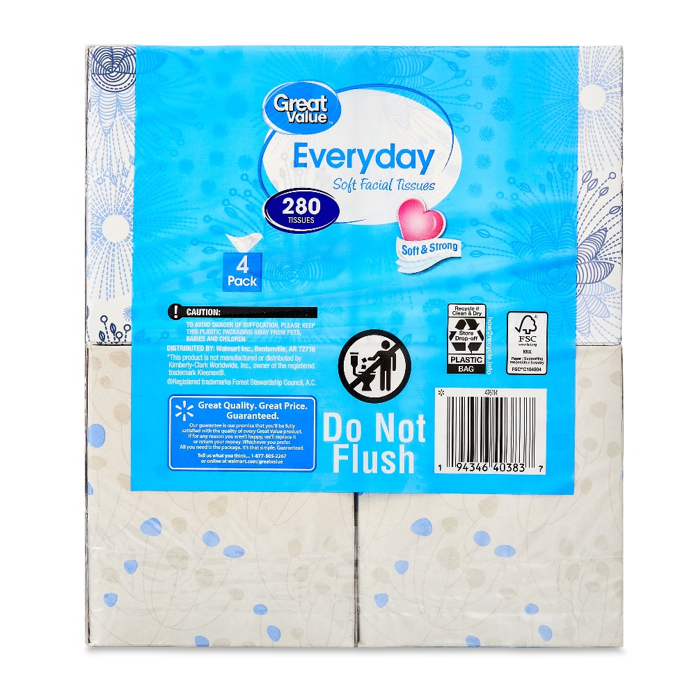 Soft Facial Tissues 2 Ply 4 Pa - Home Office Box recension och pris
