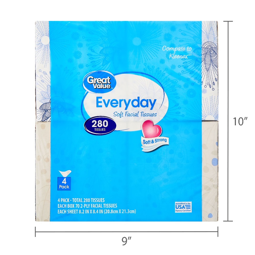 Soft Facial Tissues 2 Ply 4 Pa - Home Office Box recension och pris