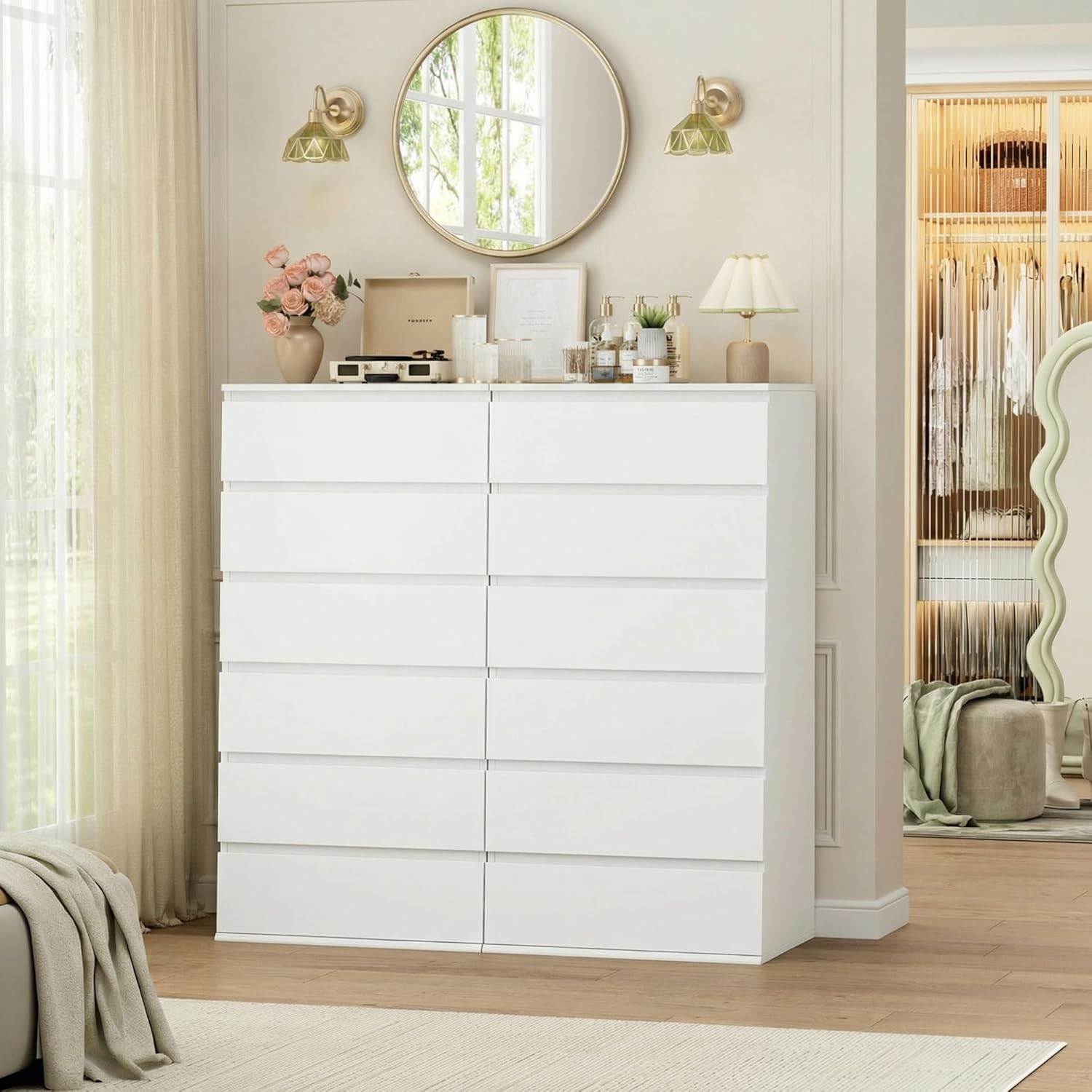 Modern Tall White Wooden Dress - Home Office Design recension och pris