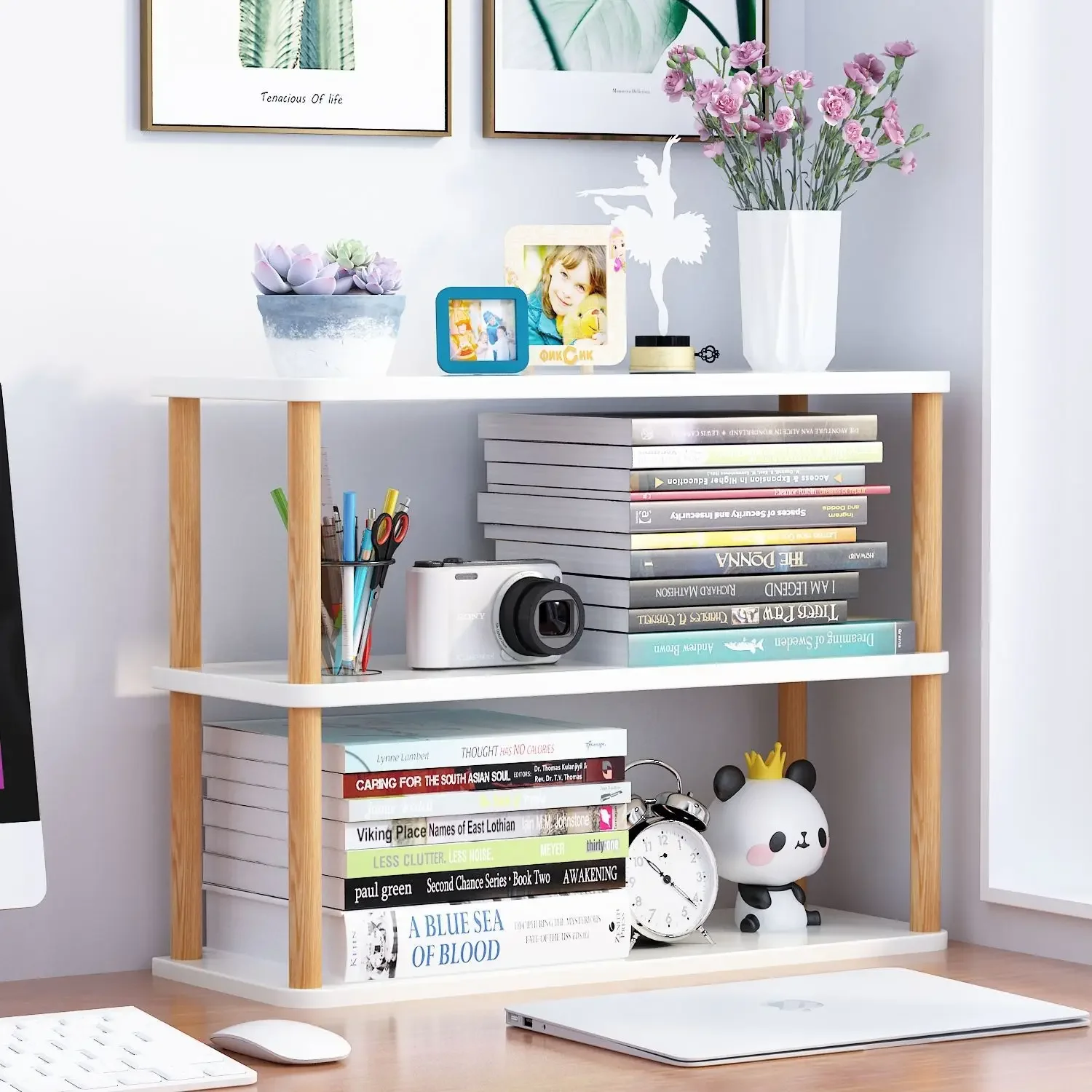 Bookcase Wooden Shelf Desktop  - Bookcase Wood Shelf recension och pris