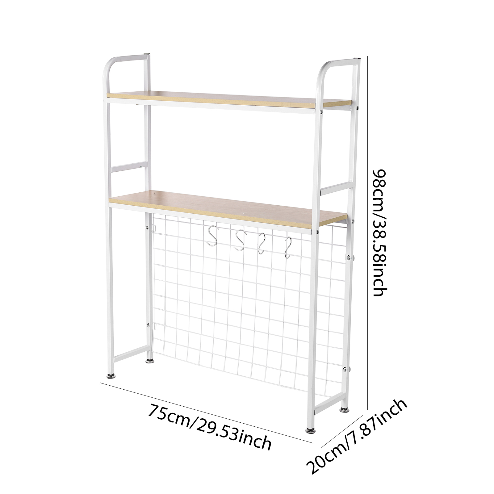 2 Tier Wooden Desk Organiser S - Bookcase Wood Shelf recension och pris