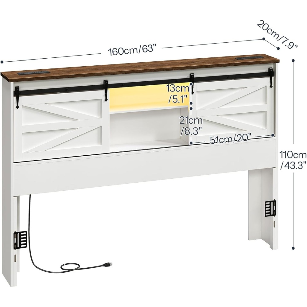 Queen Headboard With Storage S - Bookcase Wood Shelf recension och pris