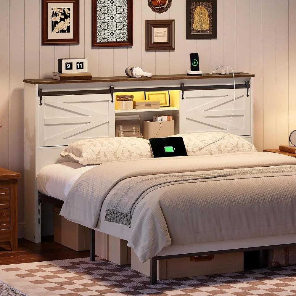 Queen Headboard With Storage S - Bookcase Wood Shelf recension och pris